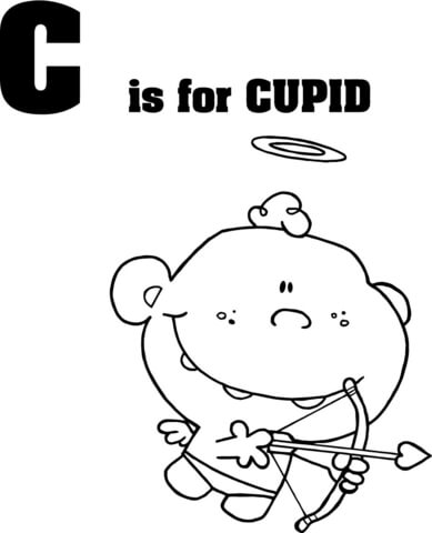 Letter C Is For Cupid Coloring Page